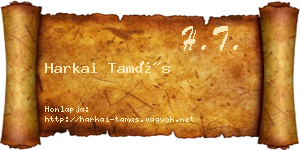 Harkai Tamás névjegykártya